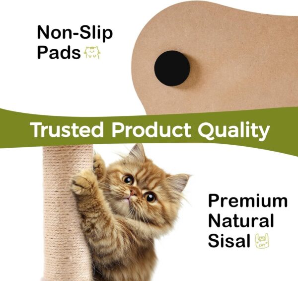 Mewoo 2-in-1 Cat Scratching Post & Bed – Sisal Scratcher with Ball Track Toys - Image 2