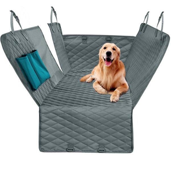 Grey Mesh Quilted Waterproof Pet Car Seat Mat – All-Season