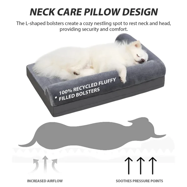 Orthopedic L-Shaped Waterproof Dog Sofa Bed - Image 2
