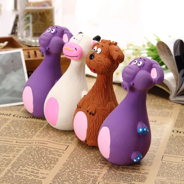 🐾 4pcs Cute Latex Dog Chew Toys – Squeaky Interactive Set - Image 6