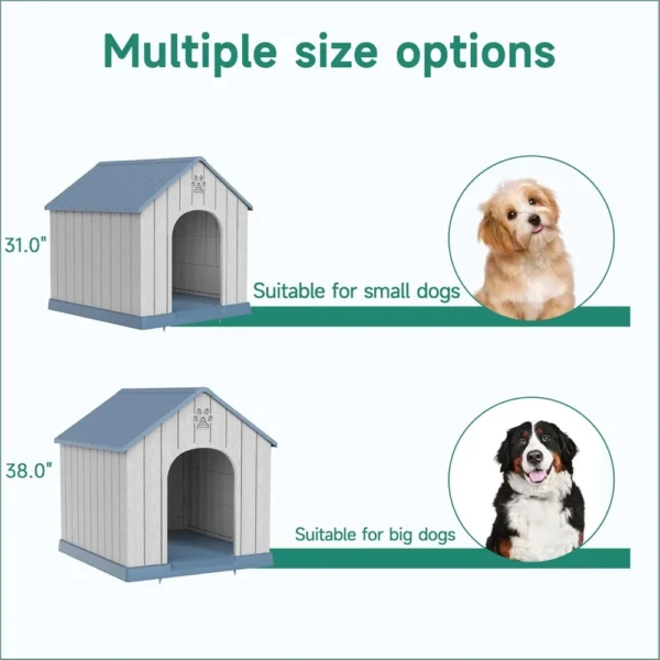 38″ Large Outdoor Dog House – Durable Resin, Water-Resistant - Image 4