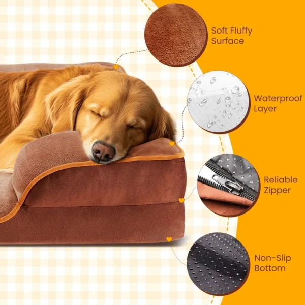 Orthopedic Memory Foam Dog Sofa Bed – Waterproof & Washable - Image 2
