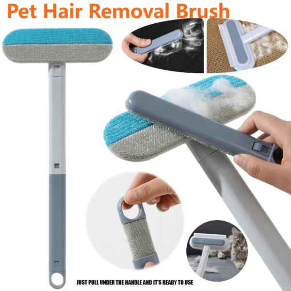 3-in-1 Long Handle Pet Hair Remover Brush – Multi-Surface Fur Cleaner - Image 2