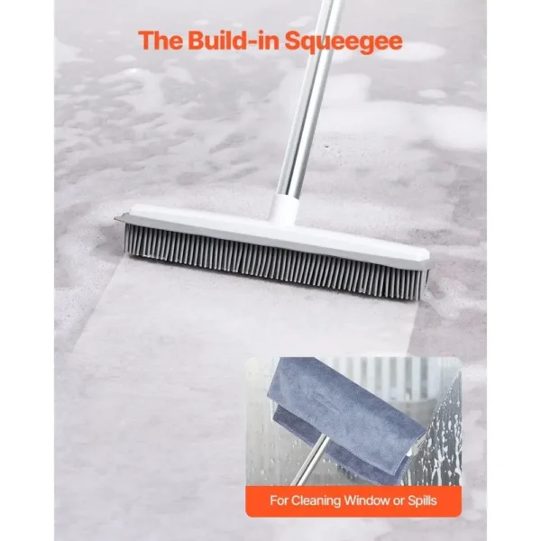 3-in-1 Pet Hair Broom with Rubber Bristles & Adjustable Handle - Image 5