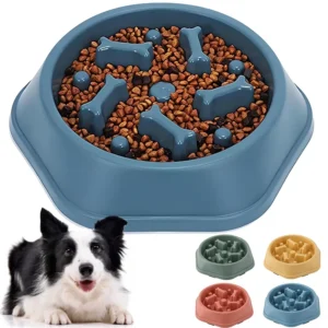 Slow Feeder Dog Bowl - Anti-Slip Puzzle Dish for Dogs & Cats