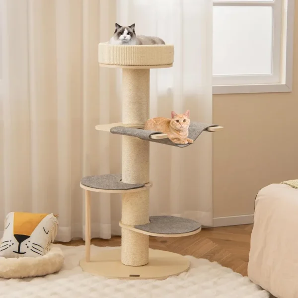 Top Perch Modern Wooden Cat Tree Tower - Image 2