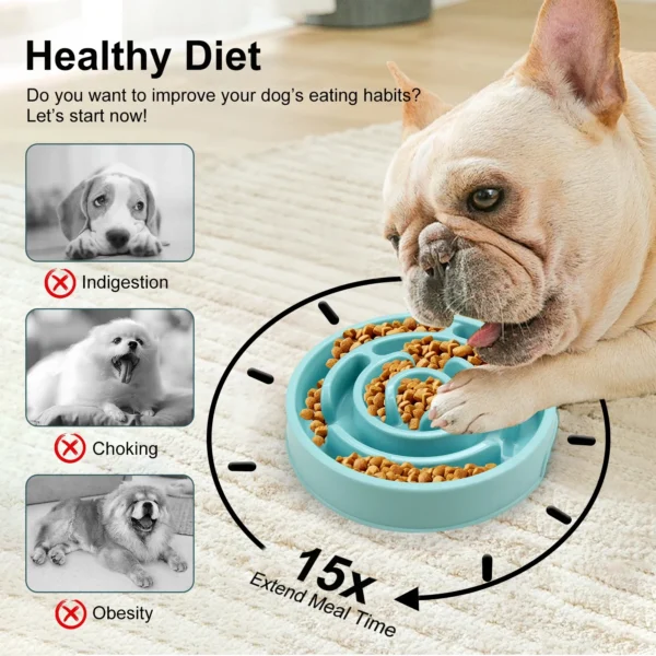 Fun Slow Feeder Dog Bowl – Anti-Gulping, Non-Slip, Healthy Eating - Image 2