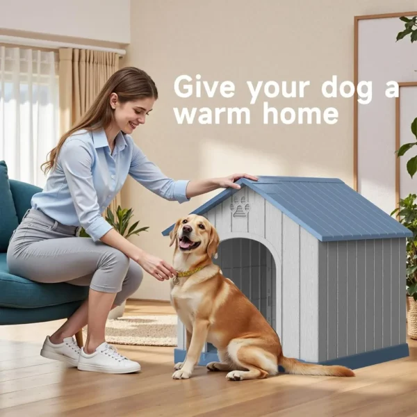 38″ Large Outdoor Dog House – Durable Resin, Water-Resistant - Image 2