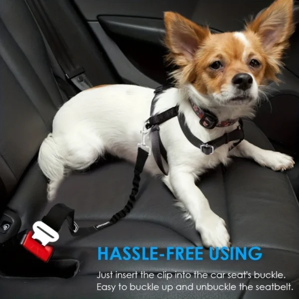 Adjustable Pet Car Seat Belt – Safety Harness Clip for Dogs & Cats - Image 2