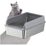 Premium Leak-Proof Stainless Cat Litter Box