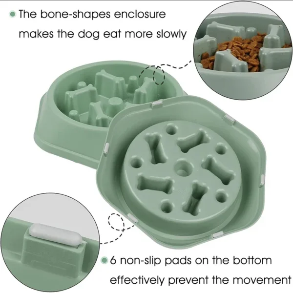 Slow Feeder Dog Bowl - Anti-Slip Puzzle Dish for Dogs & Cats - Image 4