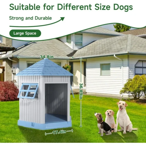 Durable Dog House – Indoor & Outdoor Shelter with Window - Image 2