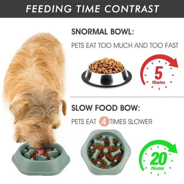 Slow Feeder Dog Bowl - Anti-Slip Puzzle Dish for Dogs & Cats - Image 3