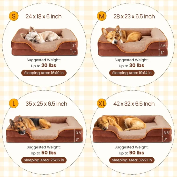 Orthopedic Memory Foam Dog Sofa Bed – Waterproof & Washable - Image 4