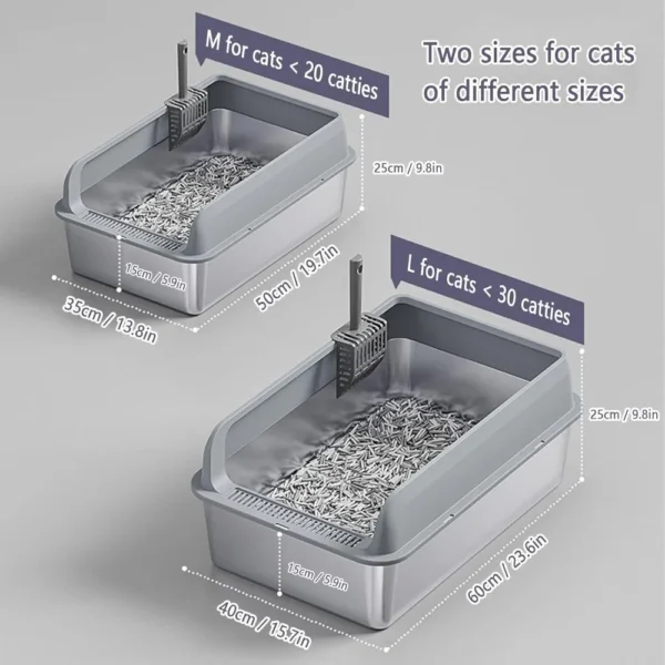 Premium Leak-Proof Stainless Cat Litter Box - Image 3