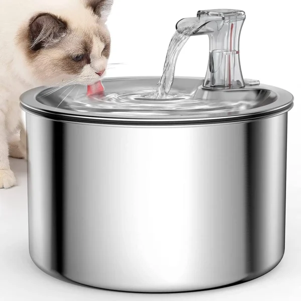 2L Stainless Steel Automatic Pet Water Fountain with Optional Sensor & Heater - Image 7