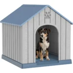 38″ Large Outdoor Dog House – Durable Resin, Water-Resistant