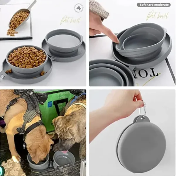FoldAway Double Silicone Pet Bowl - Image 3