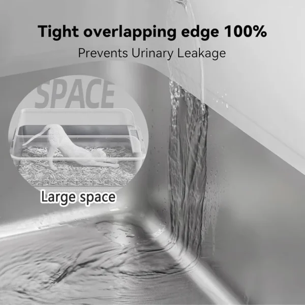 Premium Leak-Proof Stainless Cat Litter Box - Image 6