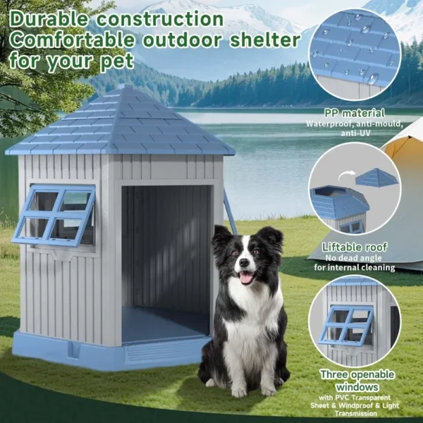 Durable Dog House – Indoor & Outdoor Shelter with Window - Image 3