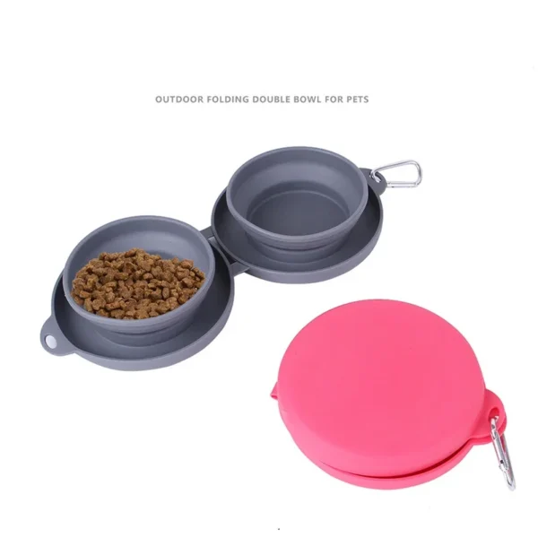 FoldAway Double Silicone Pet Bowl - Image 5