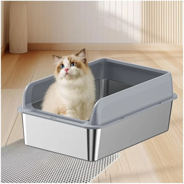 Premium Leak-Proof Stainless Cat Litter Box - Image 7