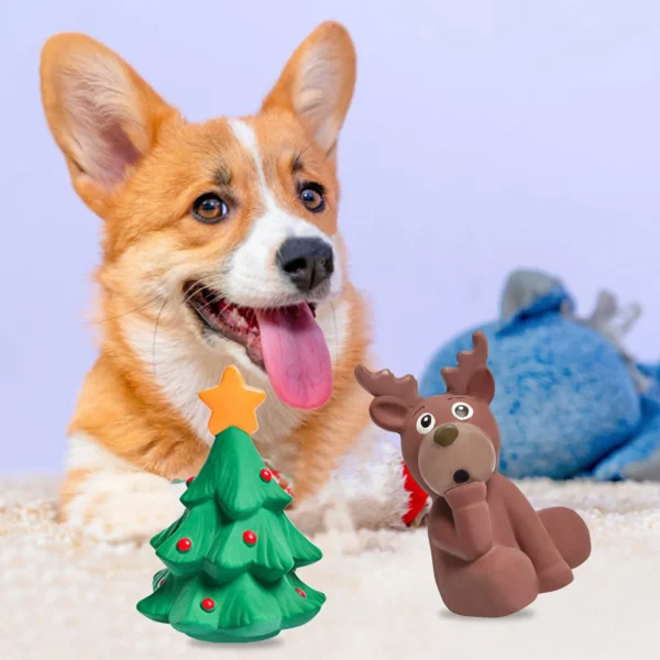 Festive Fun Pet Chew Toy – Bite-Resistant Christmas Elk & Tree - Image 3