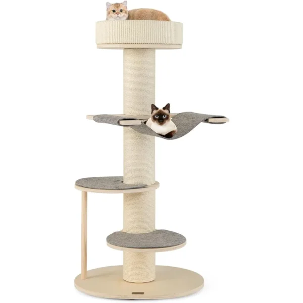 Top Perch Modern Wooden Cat Tree Tower