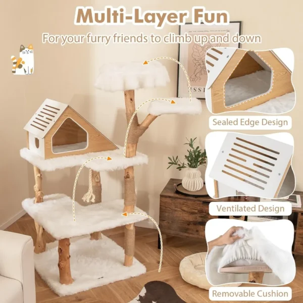 Luxury Cat Lounge Tree with Soft Plush Comfort - Image 5