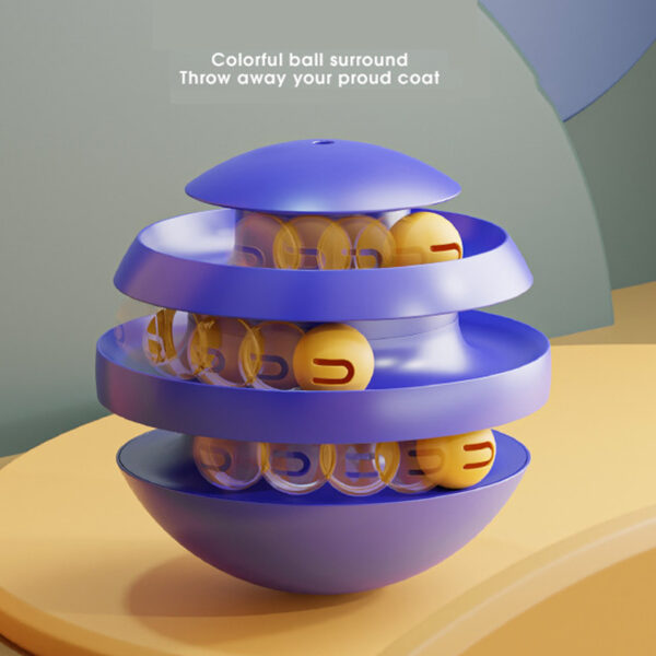 3 Layers Cat Tower Interactive Turntable Toy with Balls - Image 3