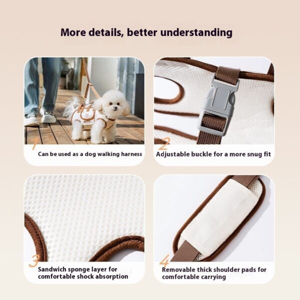 Pet Dog & Cat Portable Crossbody Handbag – Genuine Leather Carrier - Image 3