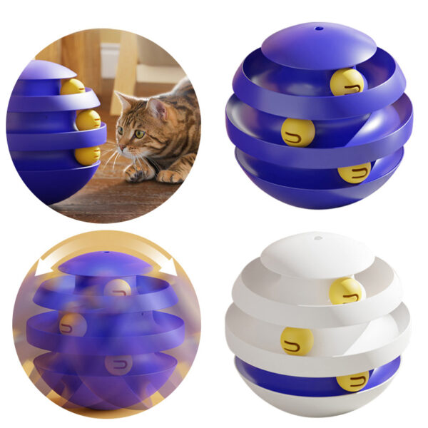 3 Layers Cat Tower Interactive Turntable Toy with Balls - Image 2