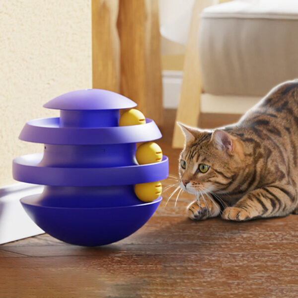 3 Layers Cat Tower Interactive Turntable Toy with Balls - Image 4