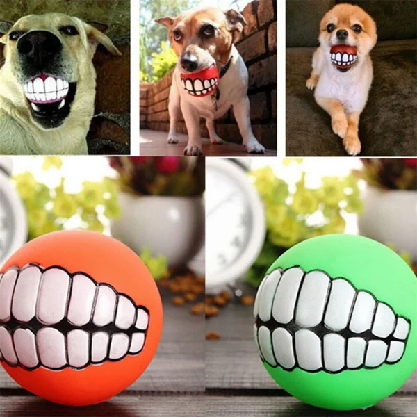 Funny Dog Ball with Teeth – Squeaky Chew Toy for Dogs & Puppies - Image 2