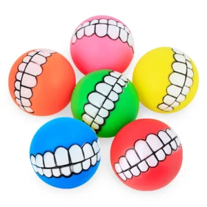 Funny Dog Ball with Teeth – Squeaky Chew Toy for Dogs & Puppies