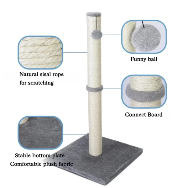 Tall Cat Scratching Post with Sisal & Play Ball - Image 4