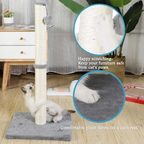 Tall Cat Scratching Post with Sisal & Play Ball - Image 3
