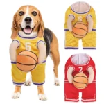 Dog Basketball Player Costume with Ball – Funny Pet Halloween Outfit