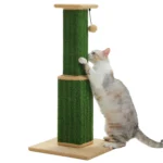 Large Cat Scratching Post – Tall Sisal Tower with Carpet Base & Dangling Ball