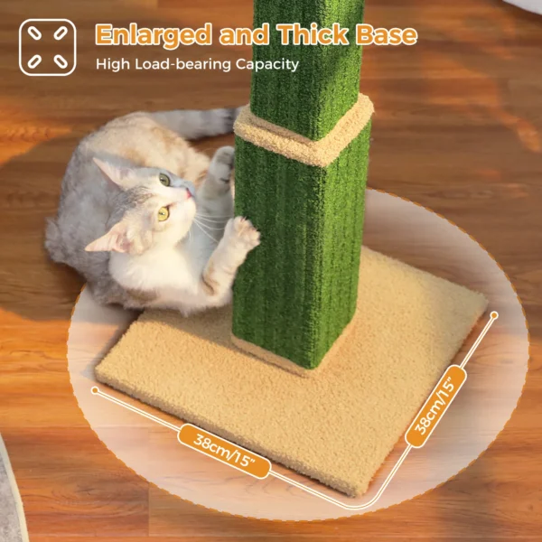 Large Cat Scratching Post – Tall Sisal Tower with Carpet Base & Dangling Ball - Image 3