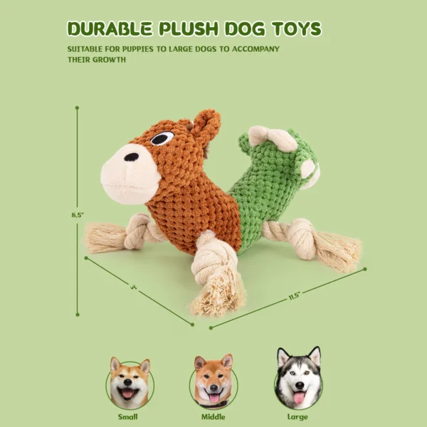 Plush Double-Headed Squeaky Dog Toy – Cow & Horse Design - Image 5