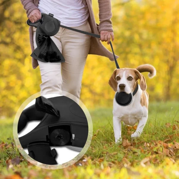Multifunction Pet Dog Leash – 4 in 1 with Water Bottle, Bowl & Waste Bag Holder - Image 4