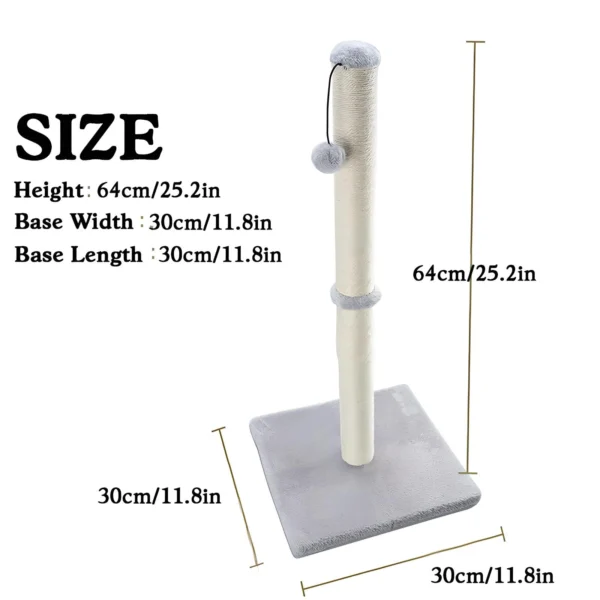 Tall Cat Scratching Post with Sisal & Play Ball - Image 2