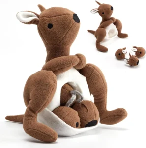Kangaroo Plush Dog Toy with Squeaker & Treat Pouch 🦘🐾