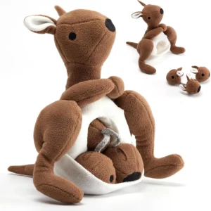Kangaroo Plush Dog Toy with Squeaker & Treat Pouch 🦘🐾
