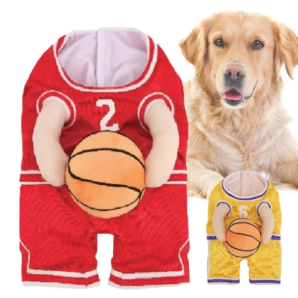 Dog Basketball Player Costume with Ball – Funny Pet Halloween Outfit - Image 5