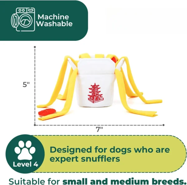 Take-Out Box Snuffle Dog Toy – Plush Puzzle Feeder with Squeaker - Image 4