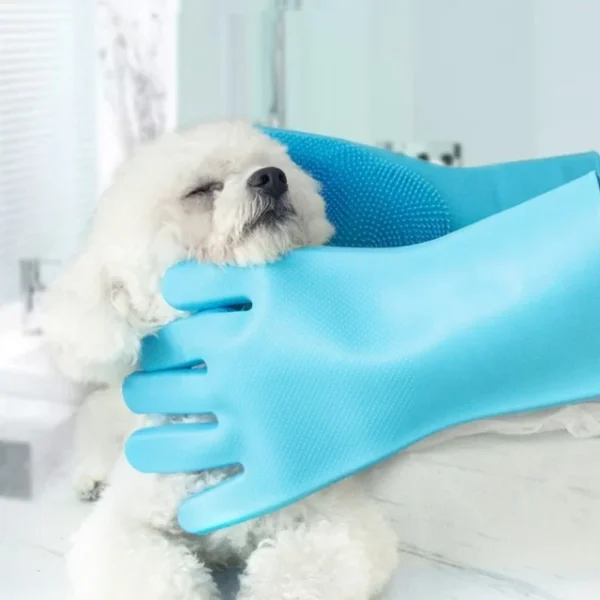 Silicone Pet Grooming & Bath Gloves – Hair Remover & Massage - Image 2
