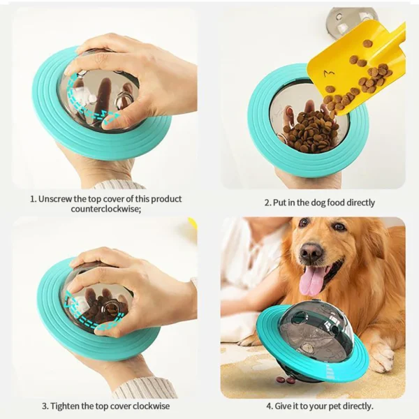 UFO Dog Toy – 2-in-1 Flying Disk & Treat Dispensing Ball - Image 5