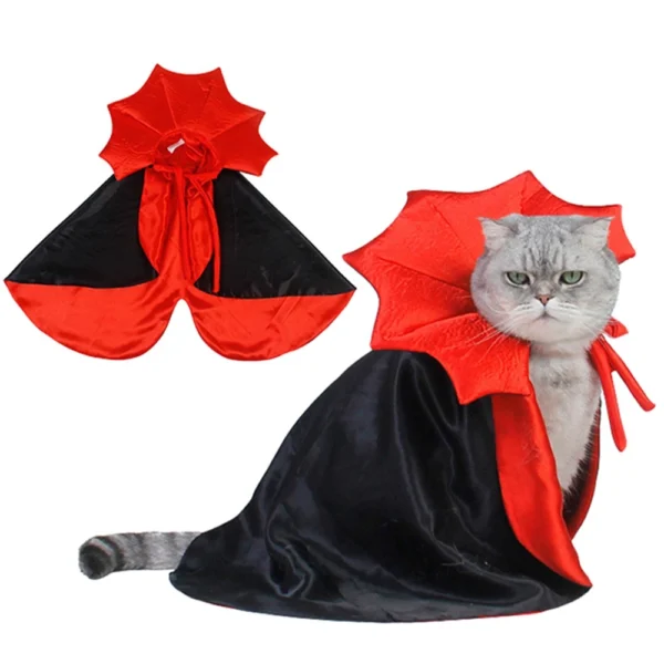 Pet Vampire Cloak – Cute Halloween Costume for Cats & Small Dogs - Image 4